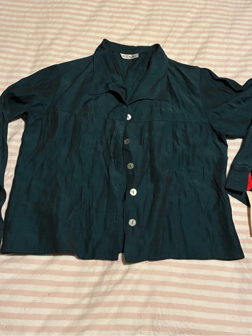 Dark Teal Button-Up Women’s Shirt - Relaxed Collared Style